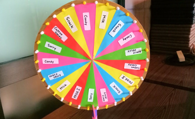 this image shows how to spin the wheel for kids to get prizes