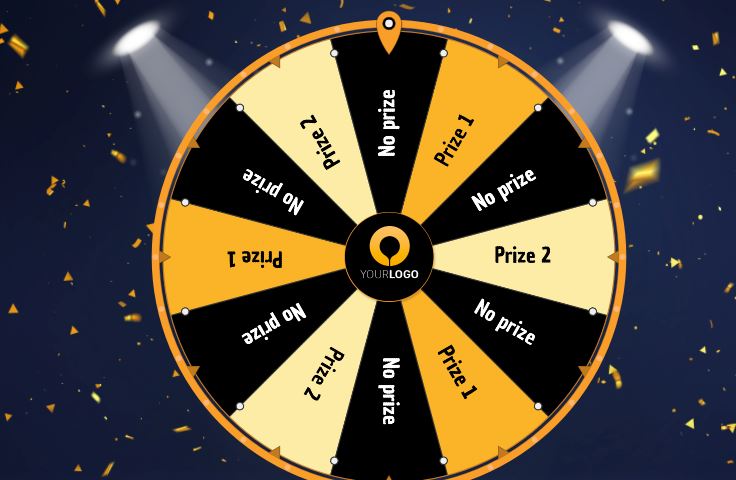 the image shows Spin the Wheel Game for Online Contests