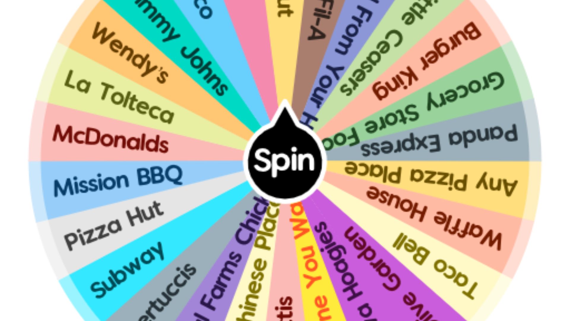 this image shows Spin the Wheel Activities for Choosing a Restaurant