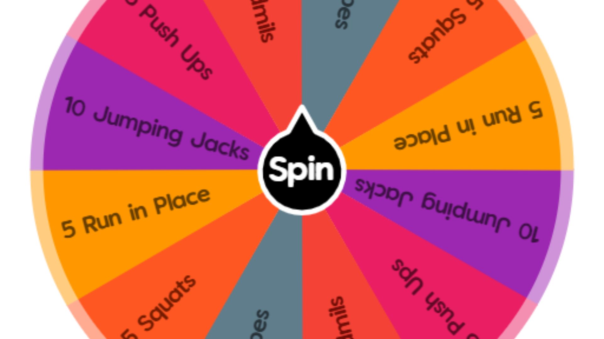 one of the spin wheels created for fitness routines